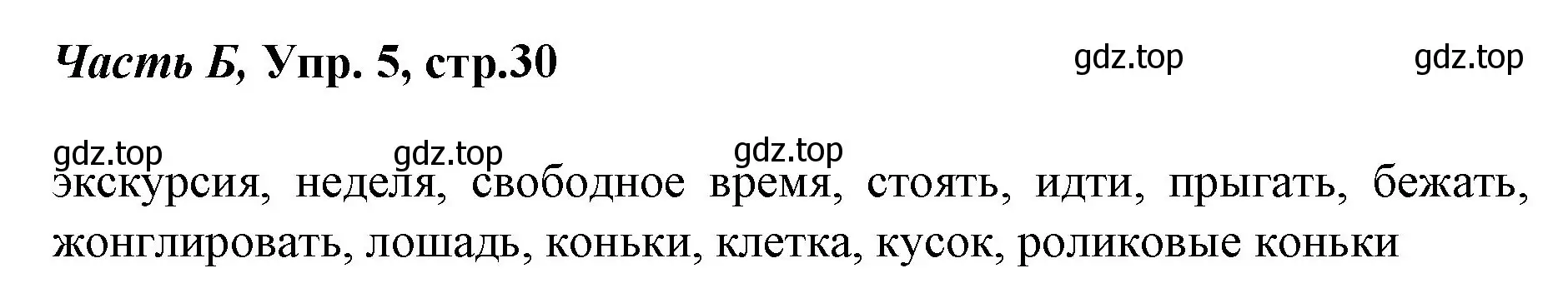 Решение номер 5 (страница 30) гдз по немецкому языку 4 класс Бим, Рыжова, рабочая тетрадь B часть