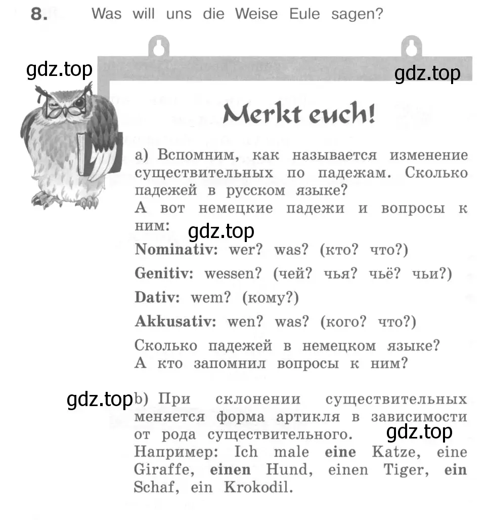 Условие номер 8 (страница 55) гдз по немецкому языку 4 класс Бим, Рыжова, учебник 2 часть