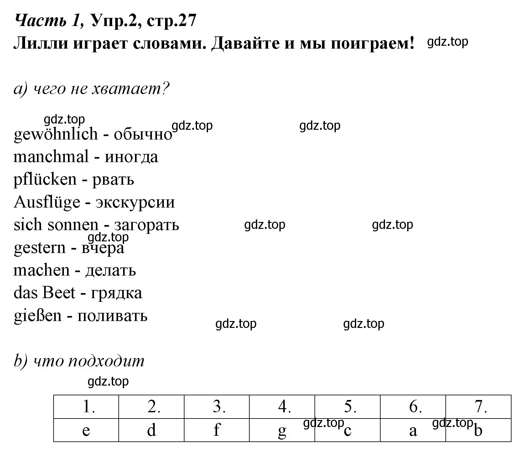 Решение номер 2 (страница 27) гдз по немецкому языку 4 класс Бим, Рыжова, учебник 1 часть