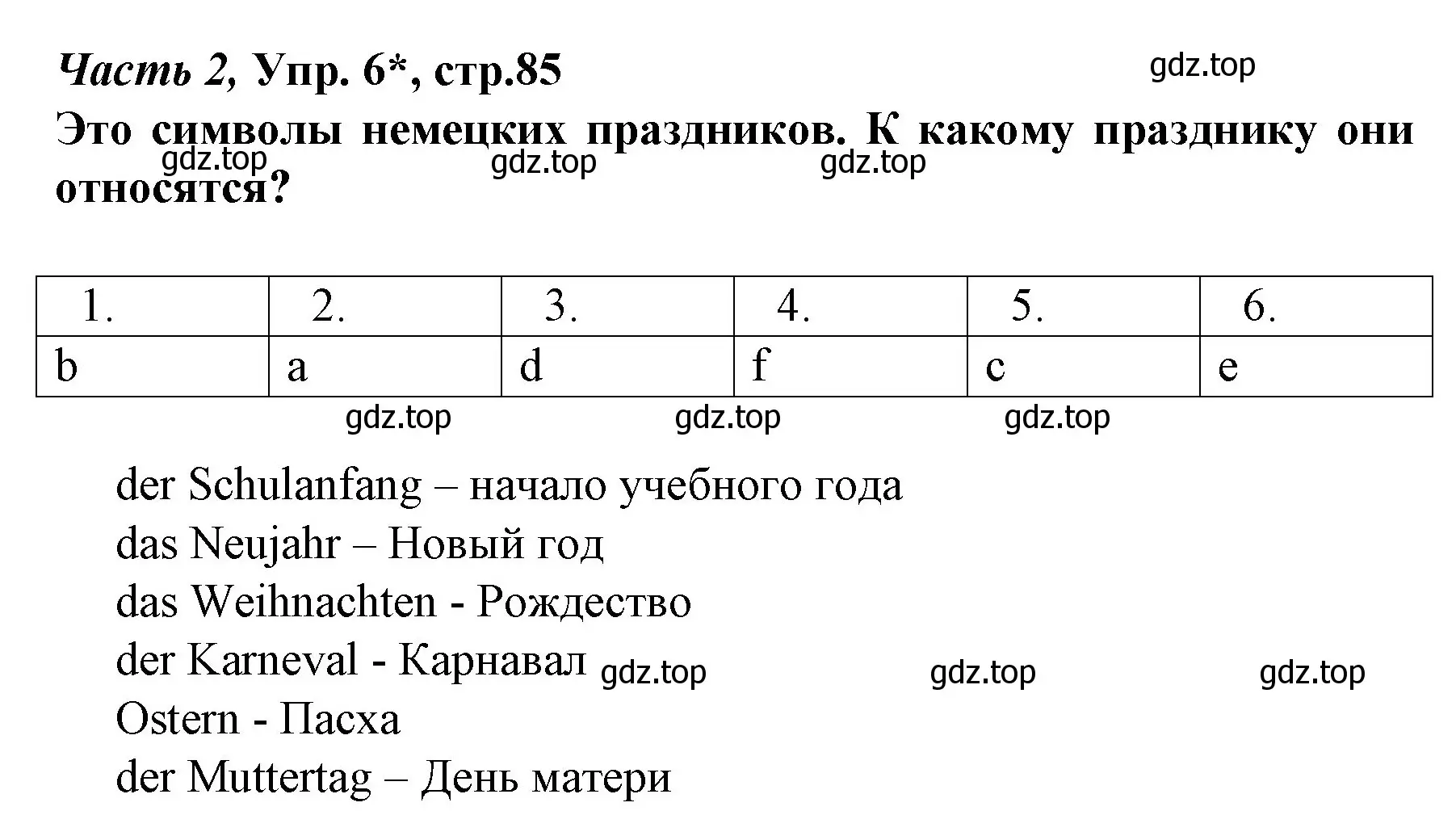 Решение номер 6 (страница 86) гдз по немецкому языку 4 класс Бим, Рыжова, учебник 2 часть