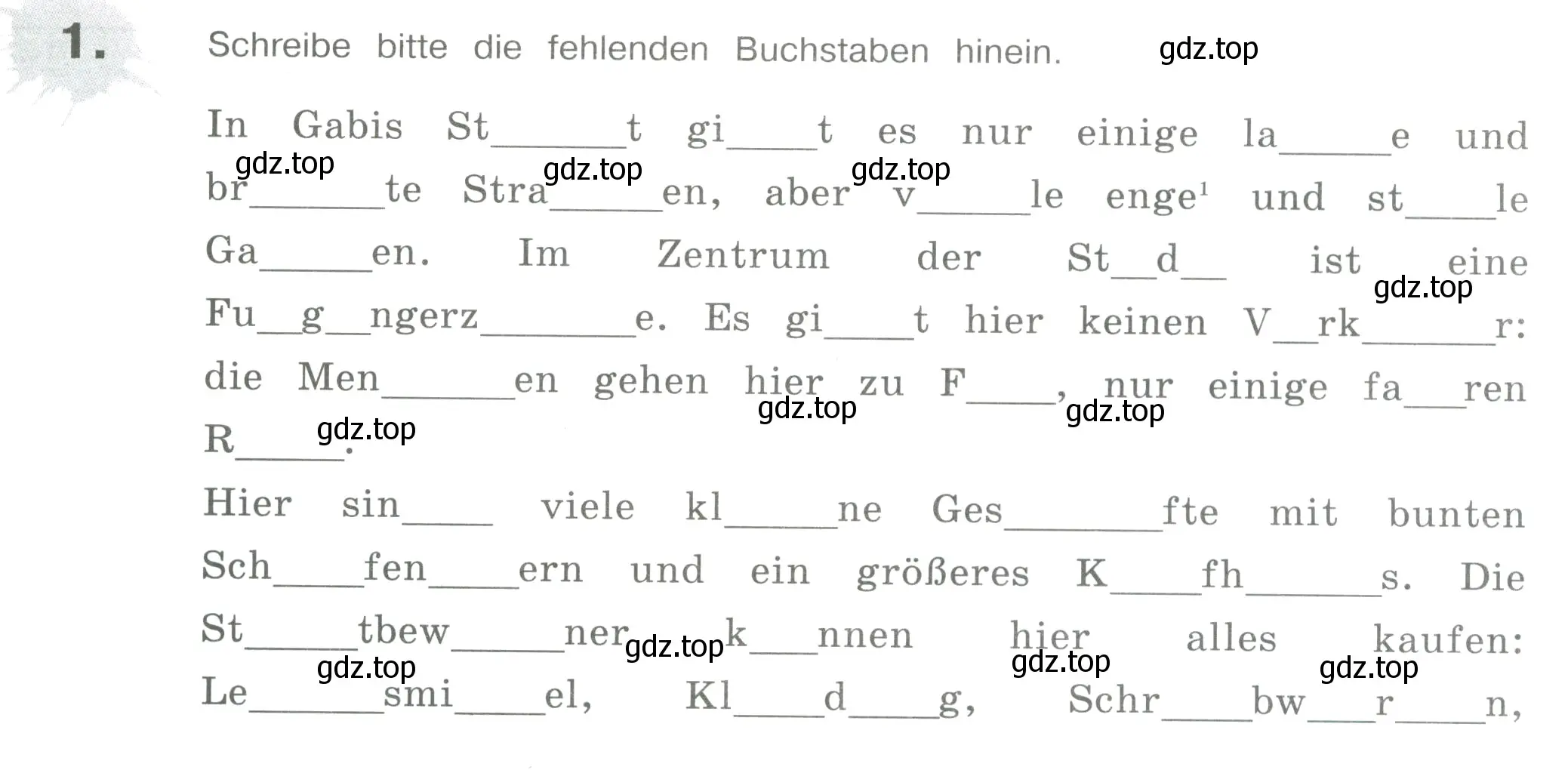 Условие номер 1 (страница 39) гдз по немецкому языку 5 класс Бим, Рыжова, рабочая тетрадь