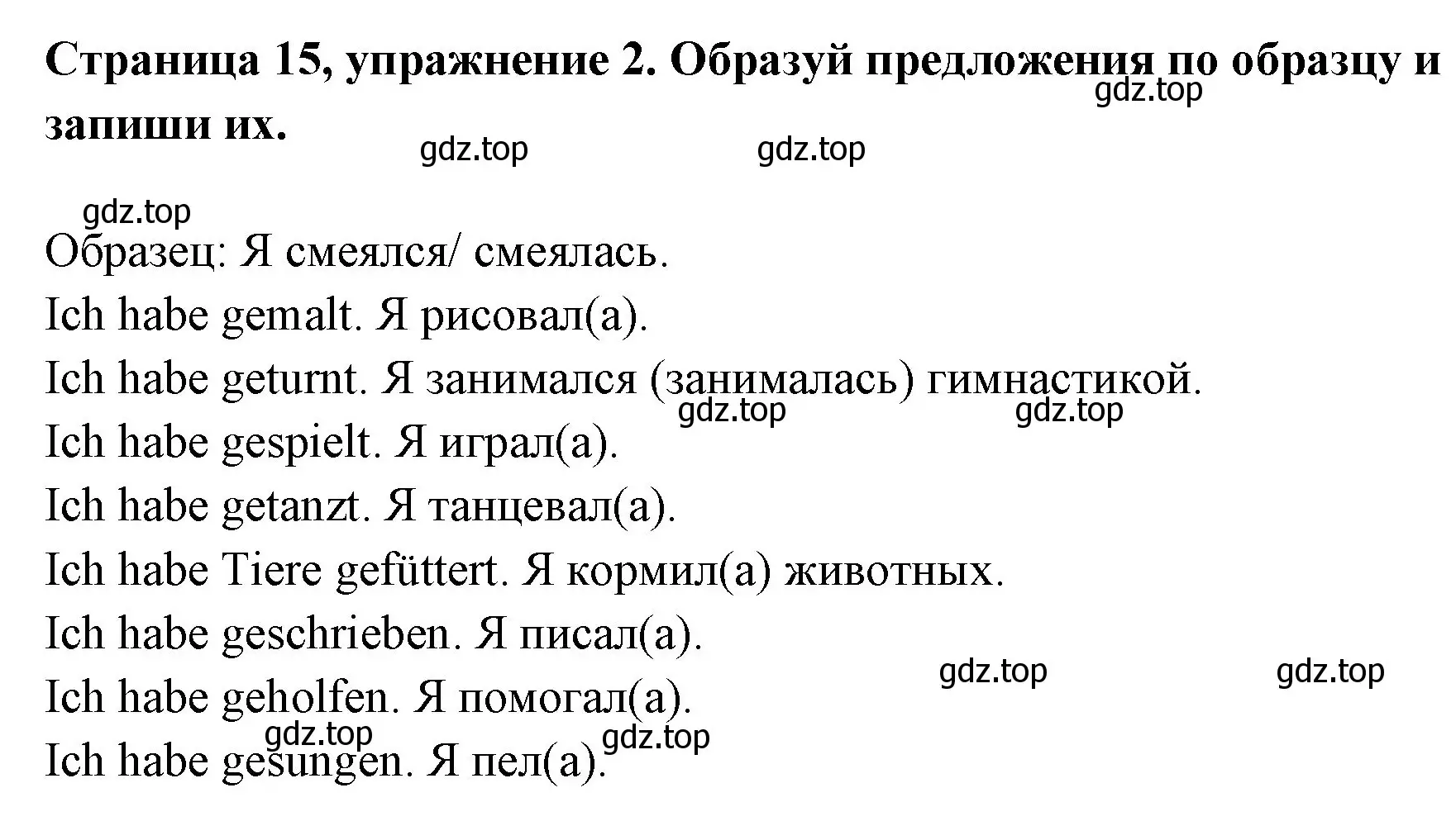 Решение номер 2 (страница 15) гдз по немецкому языку 5 класс Бим, Рыжова, рабочая тетрадь