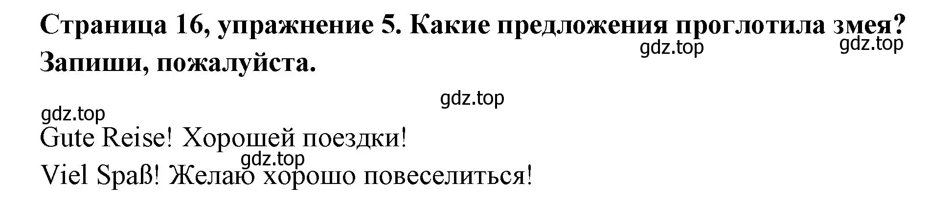 Решение номер 5 (страница 16) гдз по немецкому языку 5 класс Бим, Рыжова, рабочая тетрадь