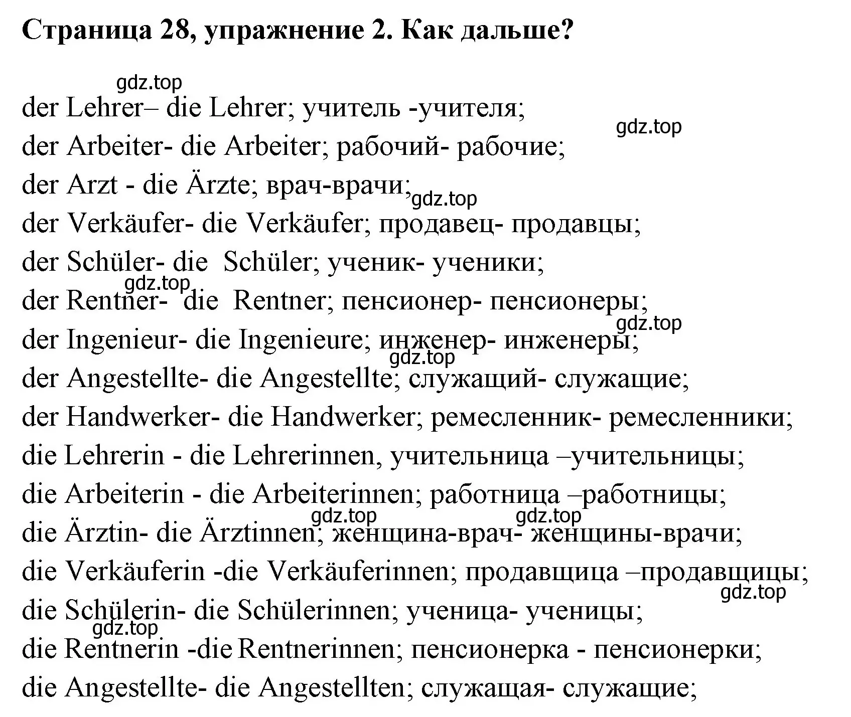 Решение номер 2 (страница 28) гдз по немецкому языку 5 класс Бим, Рыжова, рабочая тетрадь