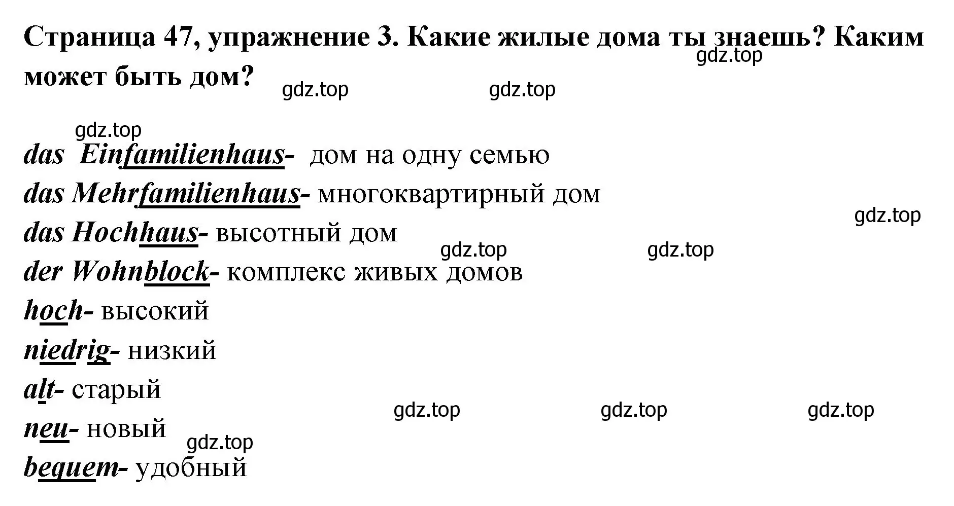 Решение номер 3 (страница 47) гдз по немецкому языку 5 класс Бим, Рыжова, рабочая тетрадь