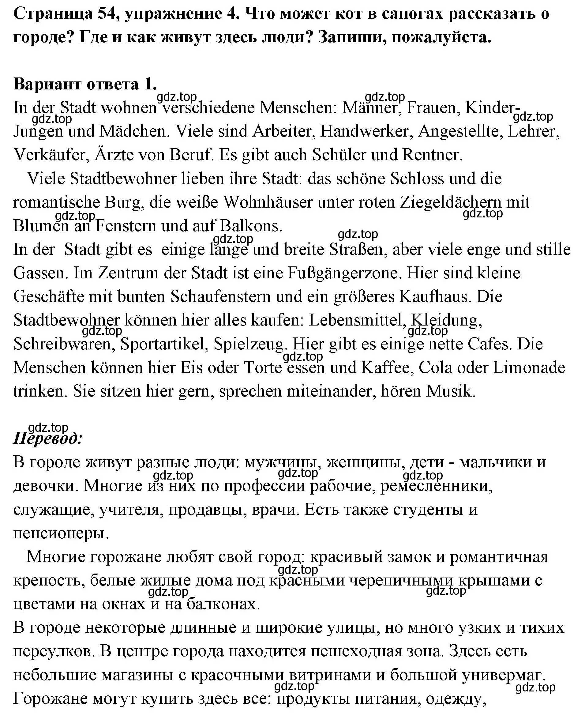 Решение номер 4 (страница 54) гдз по немецкому языку 5 класс Бим, Рыжова, рабочая тетрадь