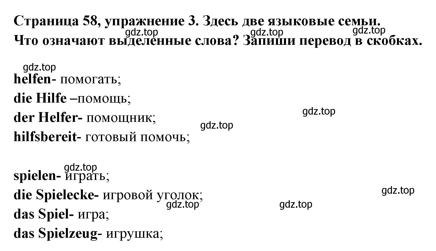 Решение номер 3 (страница 58) гдз по немецкому языку 5 класс Бим, Рыжова, рабочая тетрадь