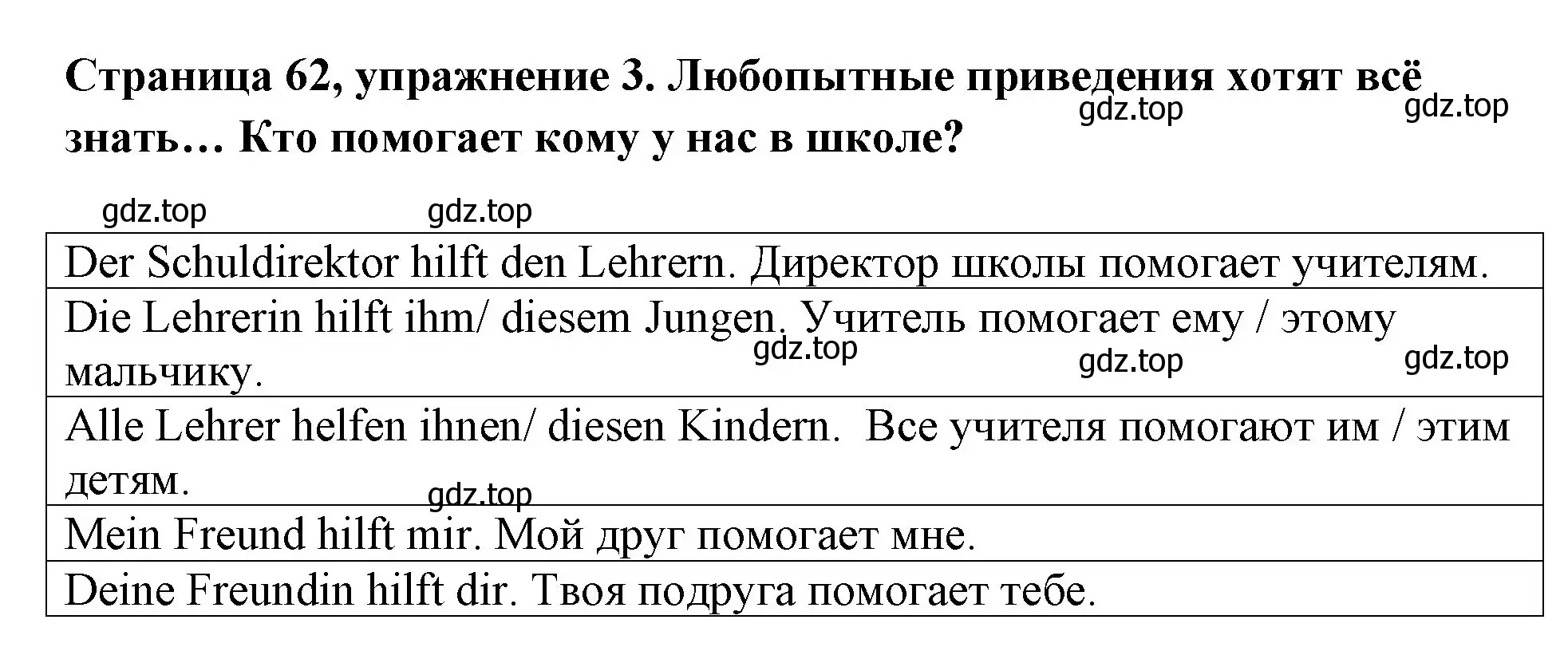 Решение номер 3 (страница 62) гдз по немецкому языку 5 класс Бим, Рыжова, рабочая тетрадь