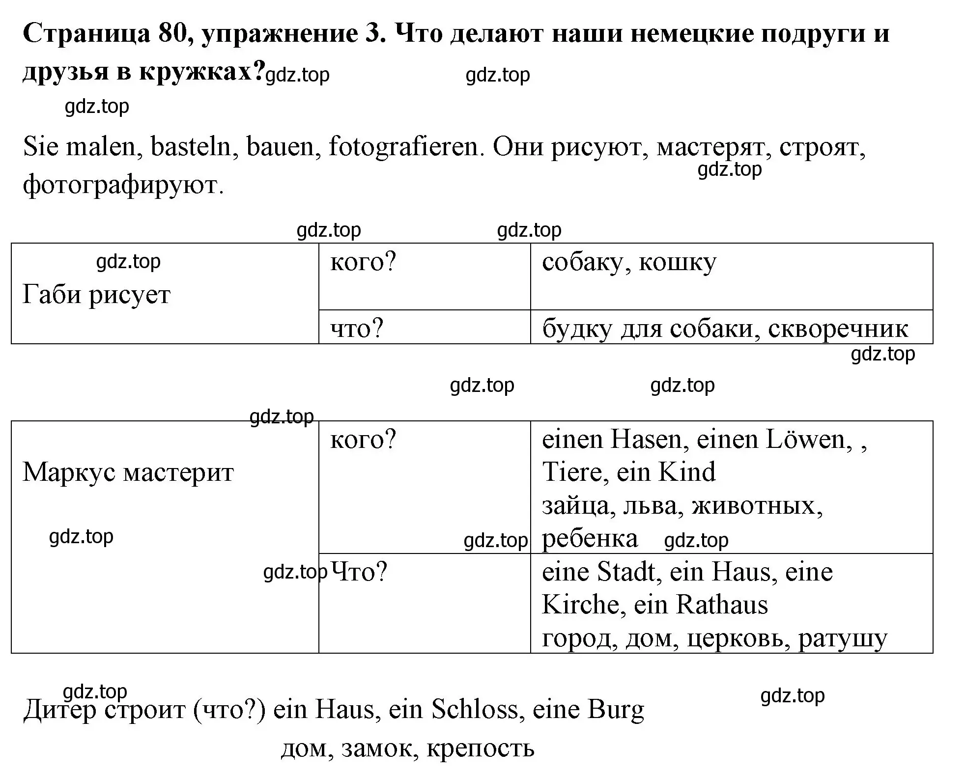 Решение номер 3 (страница 80) гдз по немецкому языку 5 класс Бим, Рыжова, рабочая тетрадь