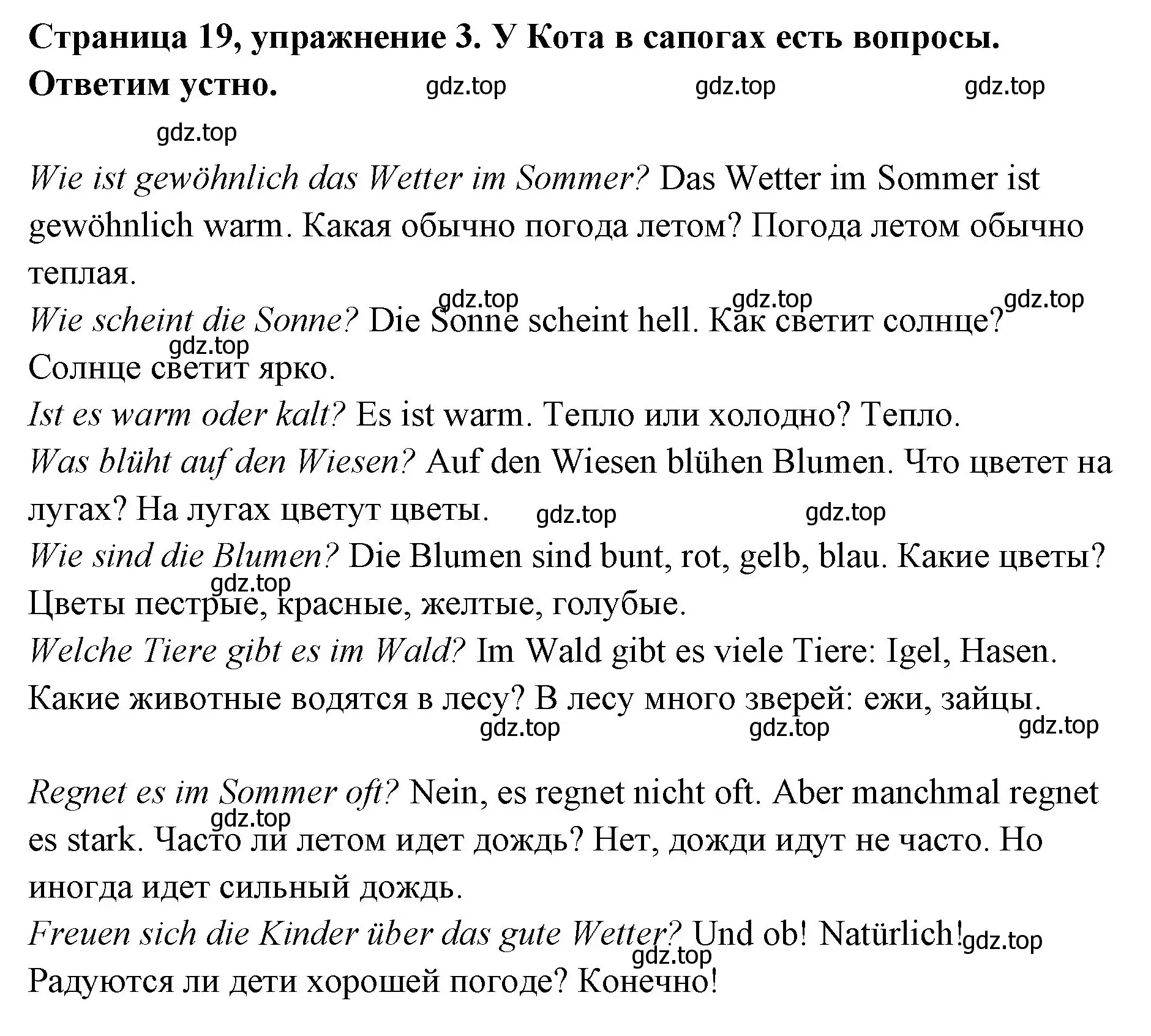 Решение номер 3 (страница 19) гдз по немецкому языку 5 класс Бим, Рыжова, учебник