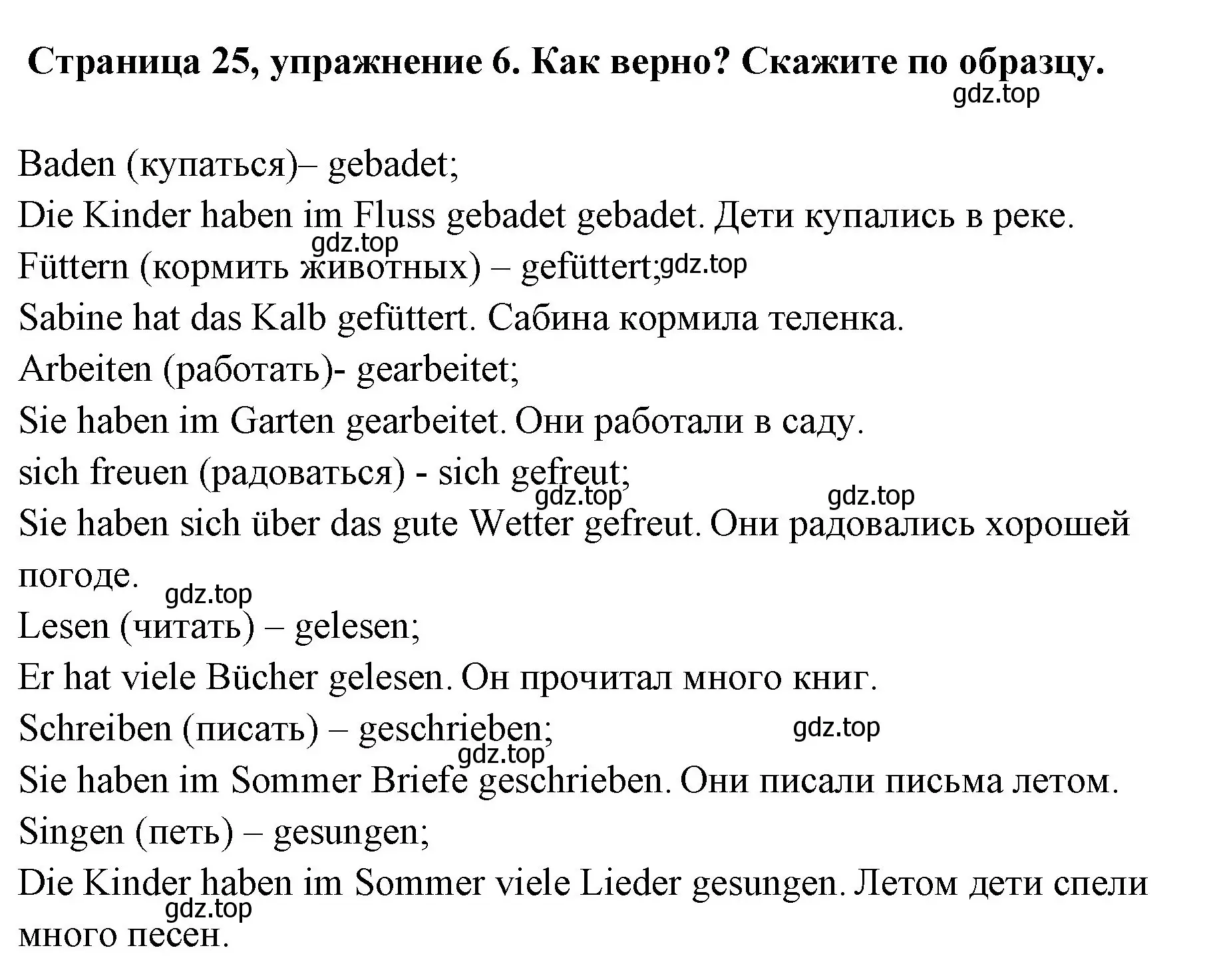 Решение номер 6 (страница 25) гдз по немецкому языку 5 класс Бим, Рыжова, учебник