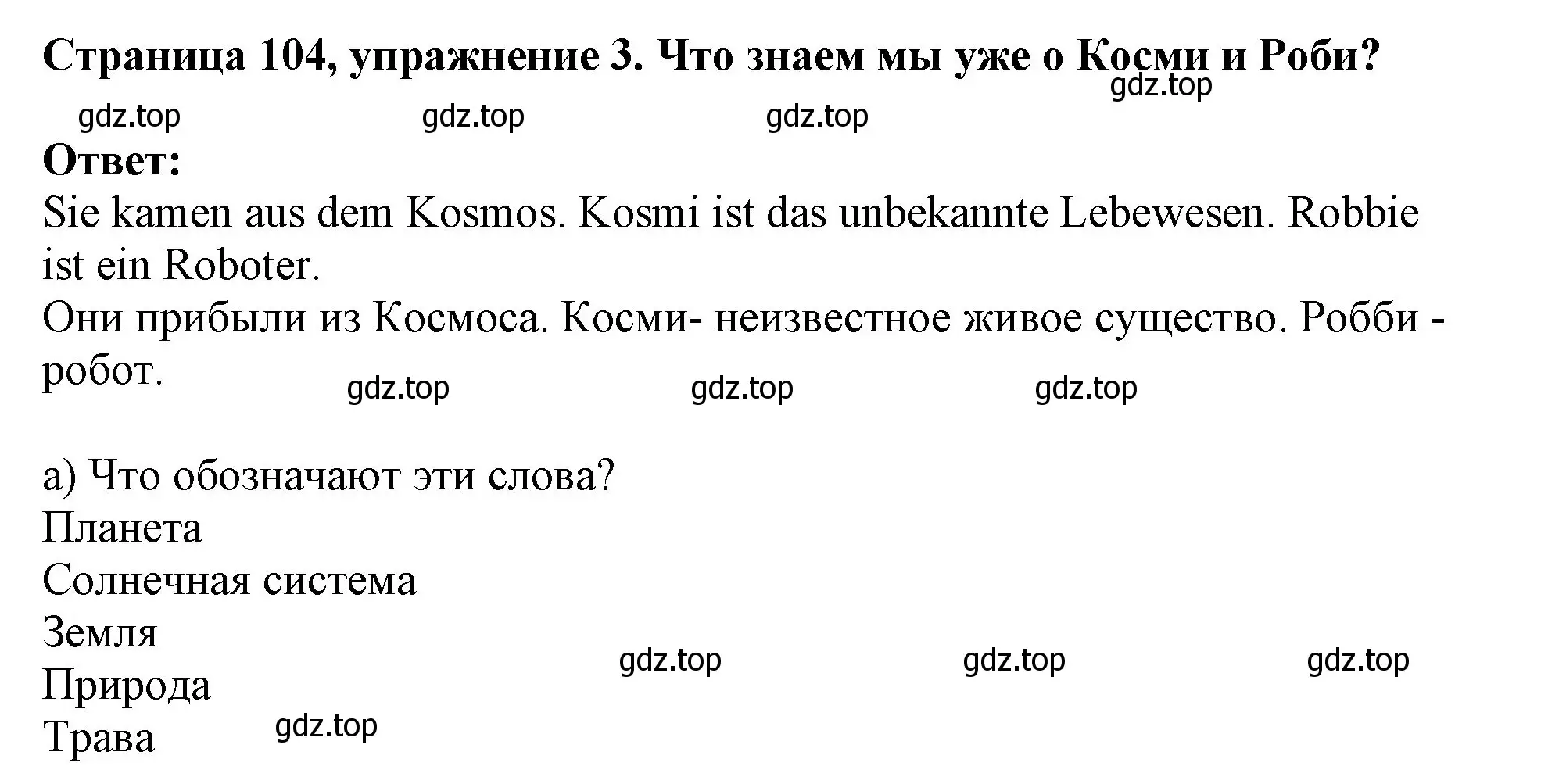 Решение номер 3 (страница 104) гдз по немецкому языку 5 класс Бим, Рыжова, учебник