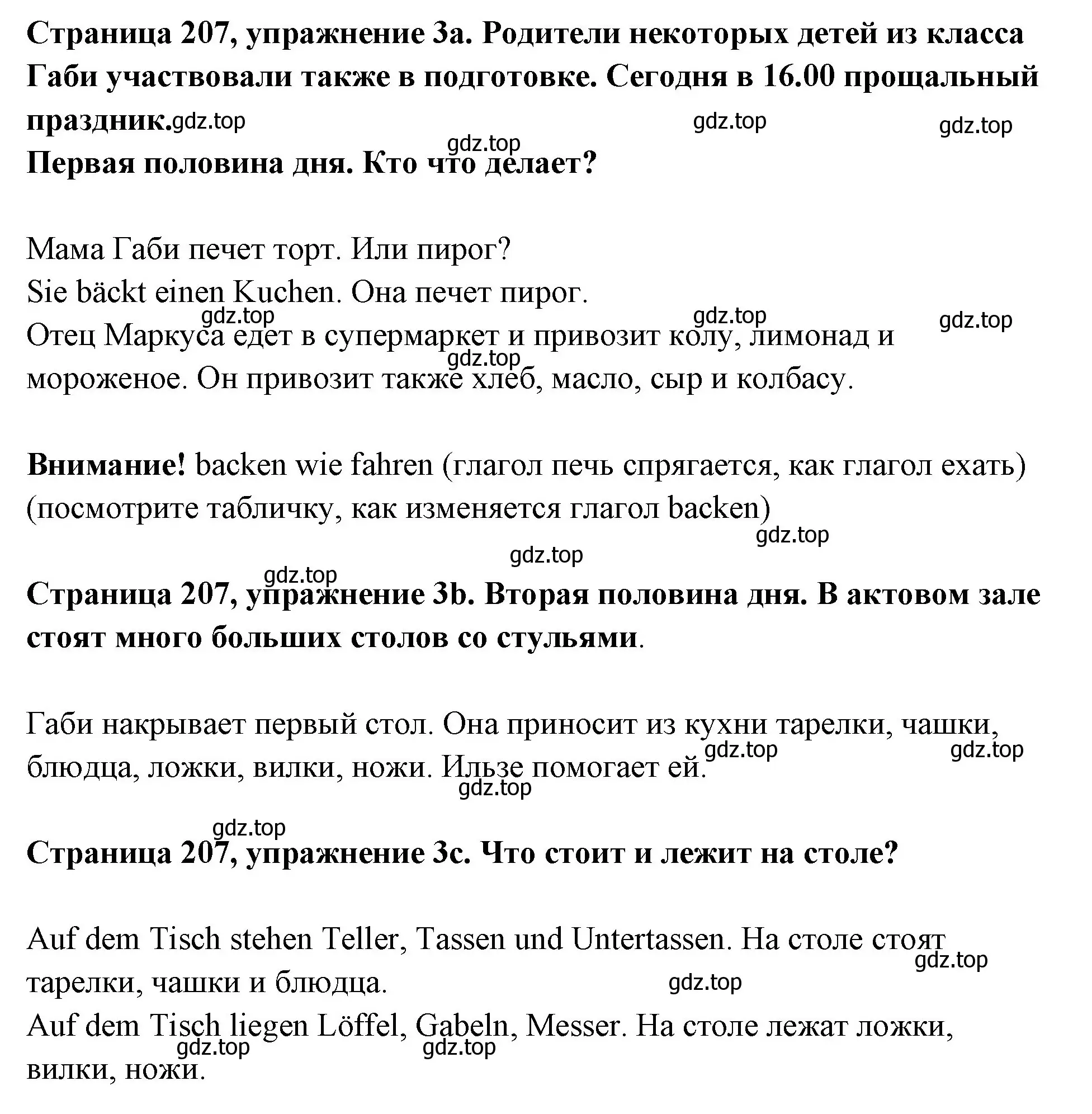 Решение номер 3 (страница 207) гдз по немецкому языку 5 класс Бим, Рыжова, учебник