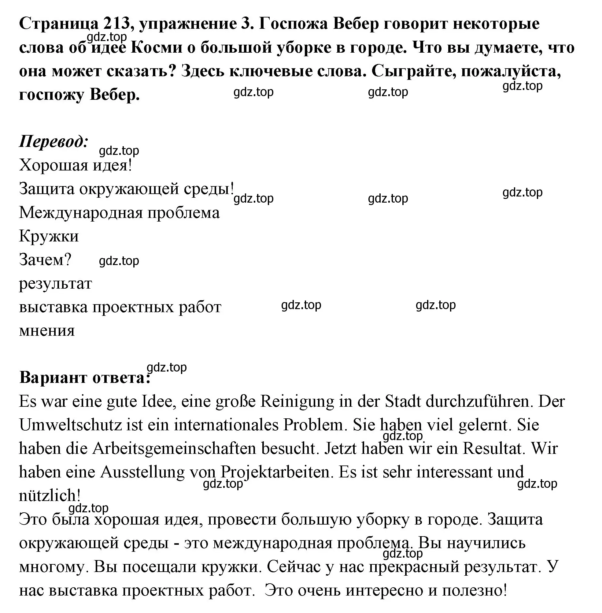 Решение номер 3 (страница 213) гдз по немецкому языку 5 класс Бим, Рыжова, учебник