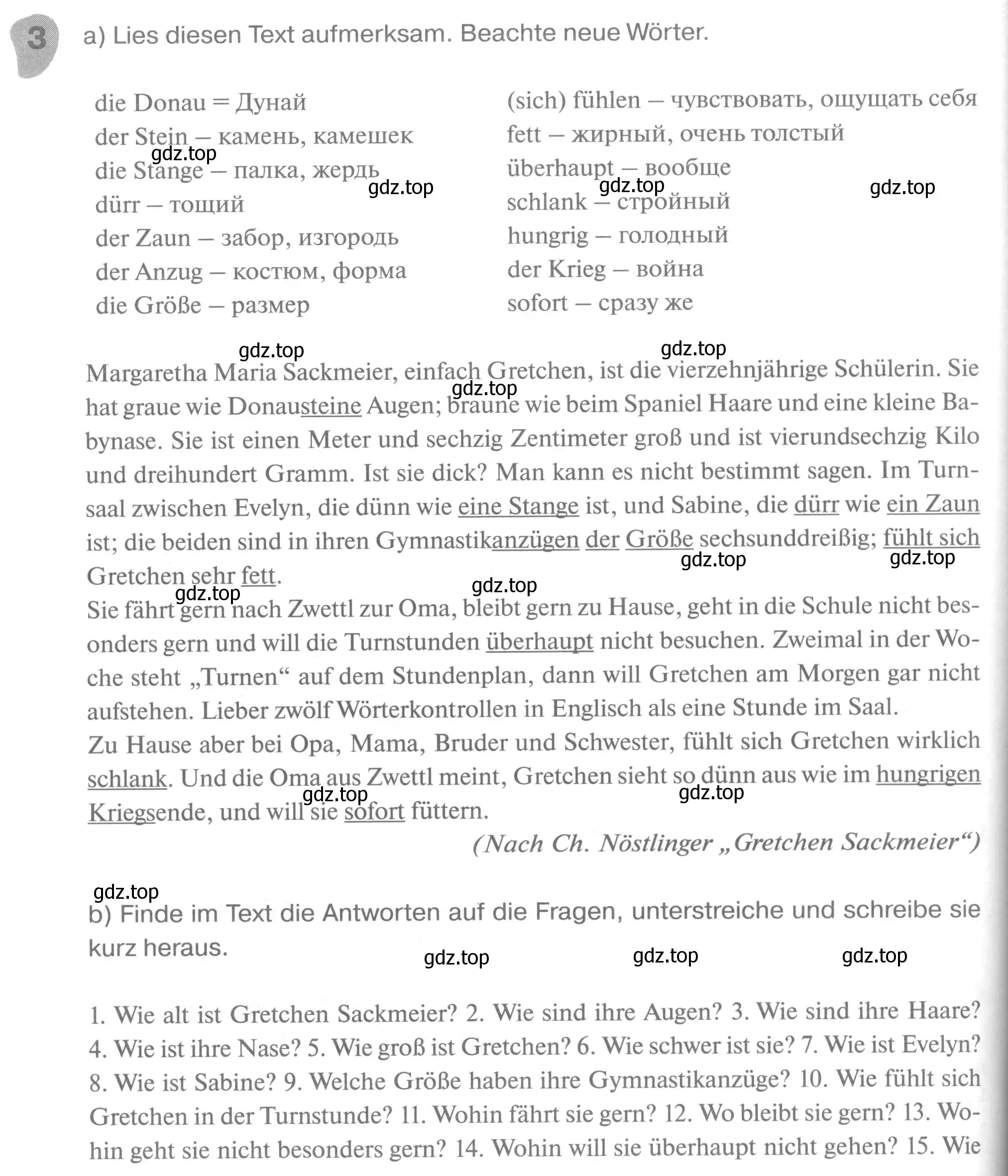 Условие номер 3 (страница 34) гдз по немецкому языку 6 класс Бим, Фомичева, рабочая тетрадь