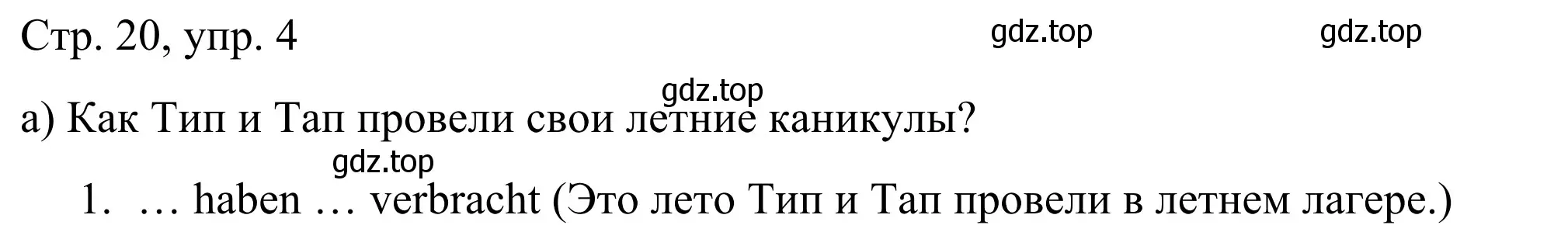 Решение номер 4 (страница 20) гдз по немецкому языку 6 класс Бим, Фомичева, рабочая тетрадь