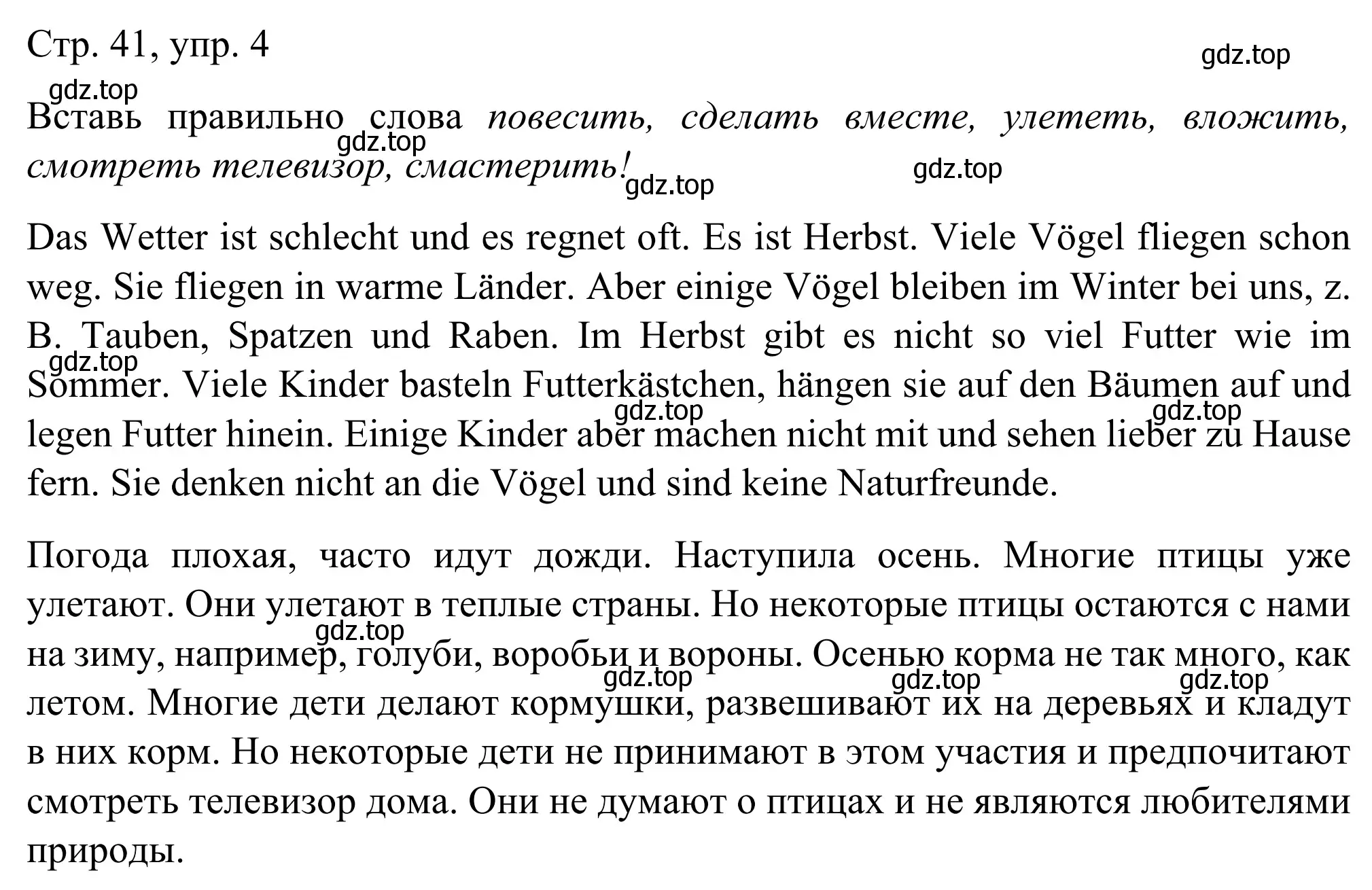 Решение номер 4 (страница 41) гдз по немецкому языку 6 класс Бим, Фомичева, рабочая тетрадь