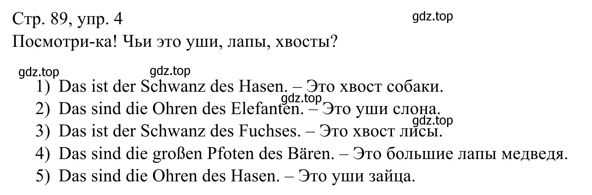 Решение номер 4 (страница 89) гдз по немецкому языку 6 класс Бим, Фомичева, рабочая тетрадь