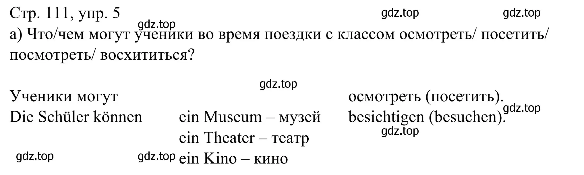 Решение номер 5 (страница 111) гдз по немецкому языку 6 класс Бим, Фомичева, рабочая тетрадь