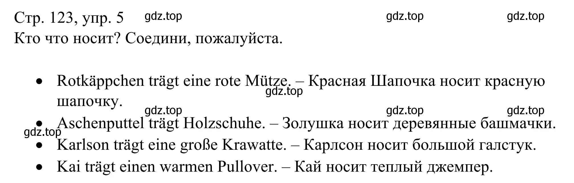 Решение номер 5 (страница 123) гдз по немецкому языку 6 класс Бим, Фомичева, рабочая тетрадь