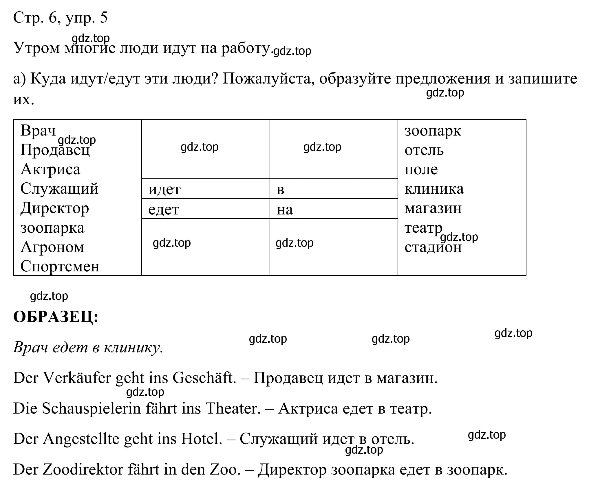 Решение номер 5 (страница 6) гдз по немецкому языку 6 класс Бим, Фомичева, рабочая тетрадь