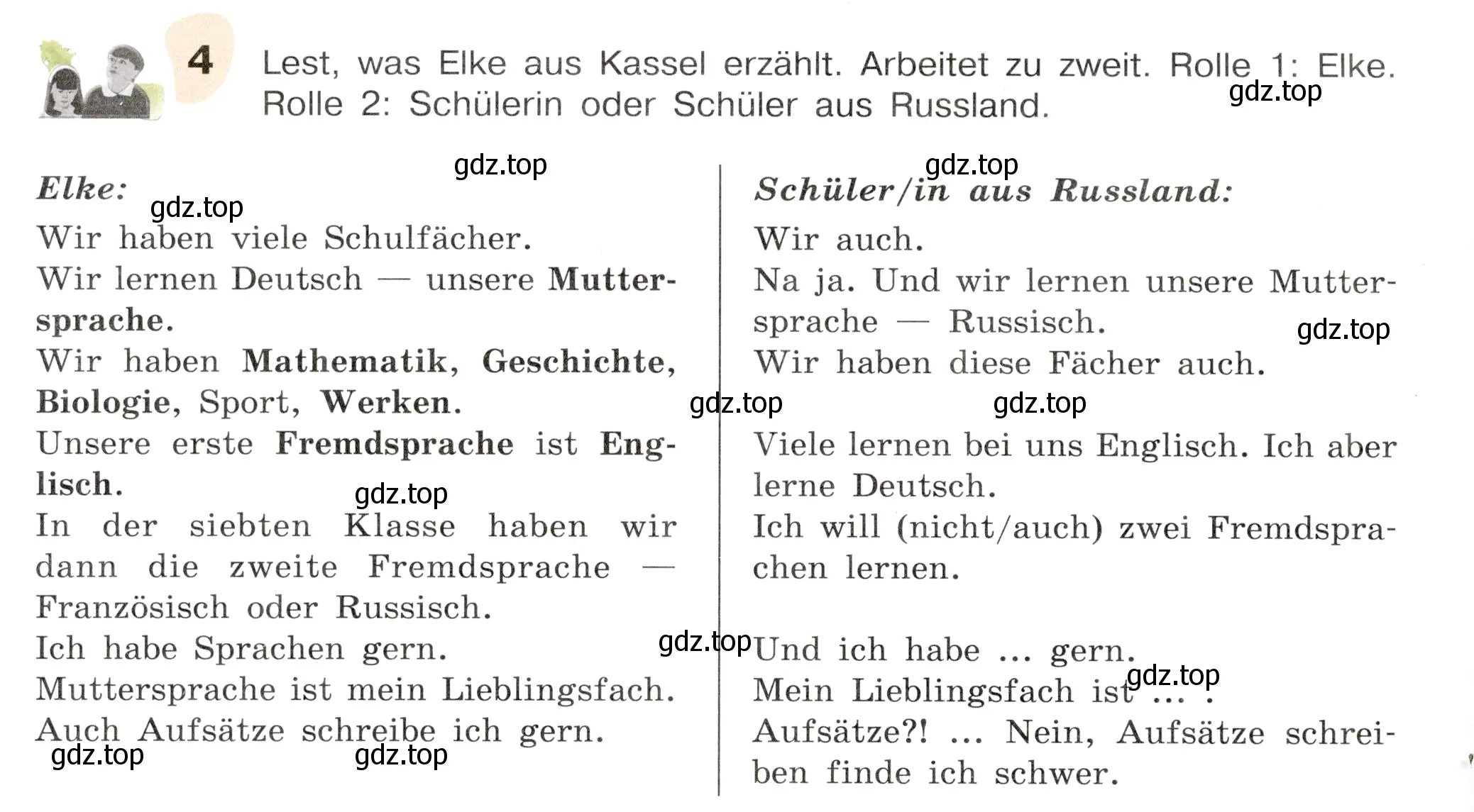 Условие номер 4 (страница 4) гдз по немецкому языку 6 класс Бим, Садомова, учебник 2 часть