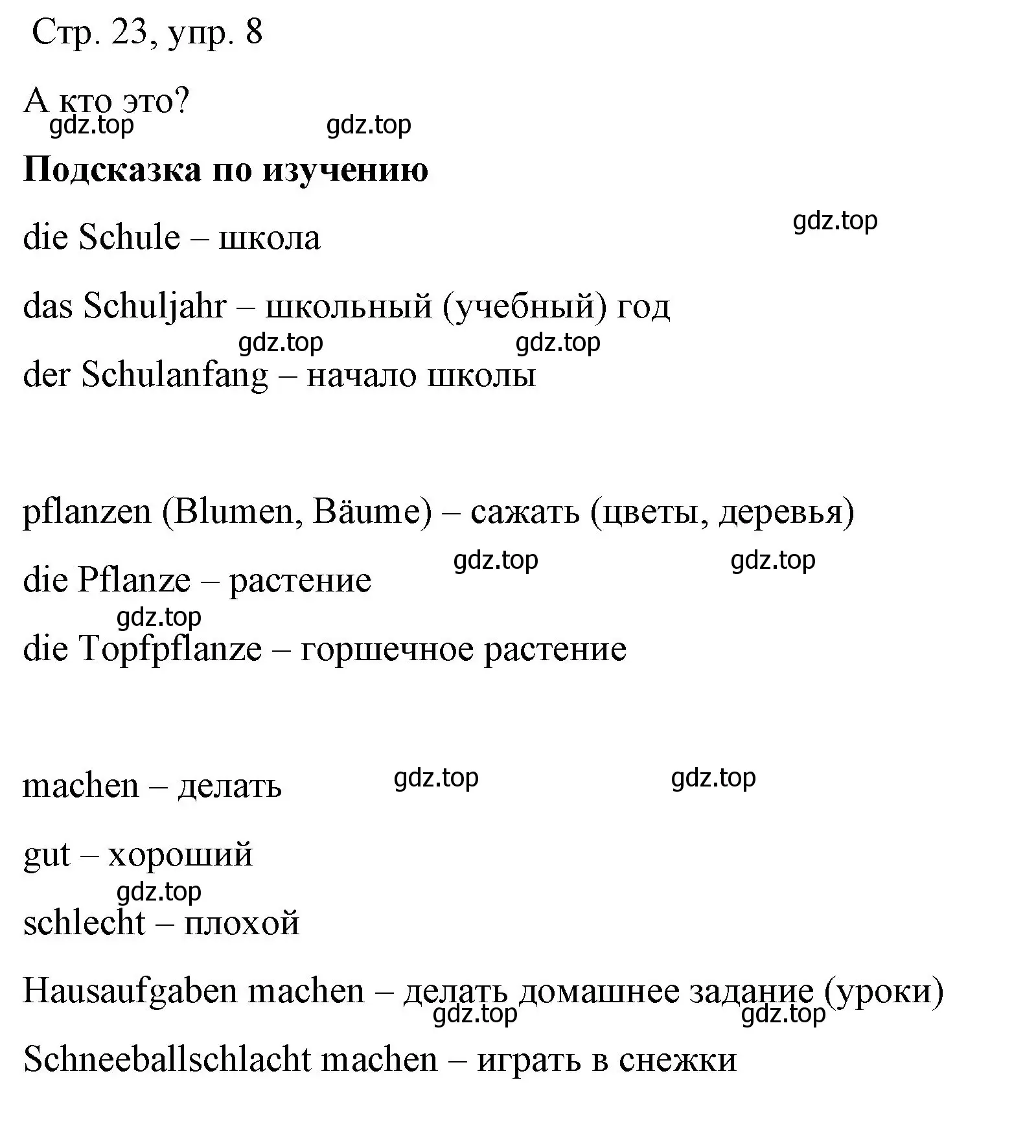 Решение номер 8 (страница 23) гдз по немецкому языку 6 класс Бим, Садомова, учебник 1 часть