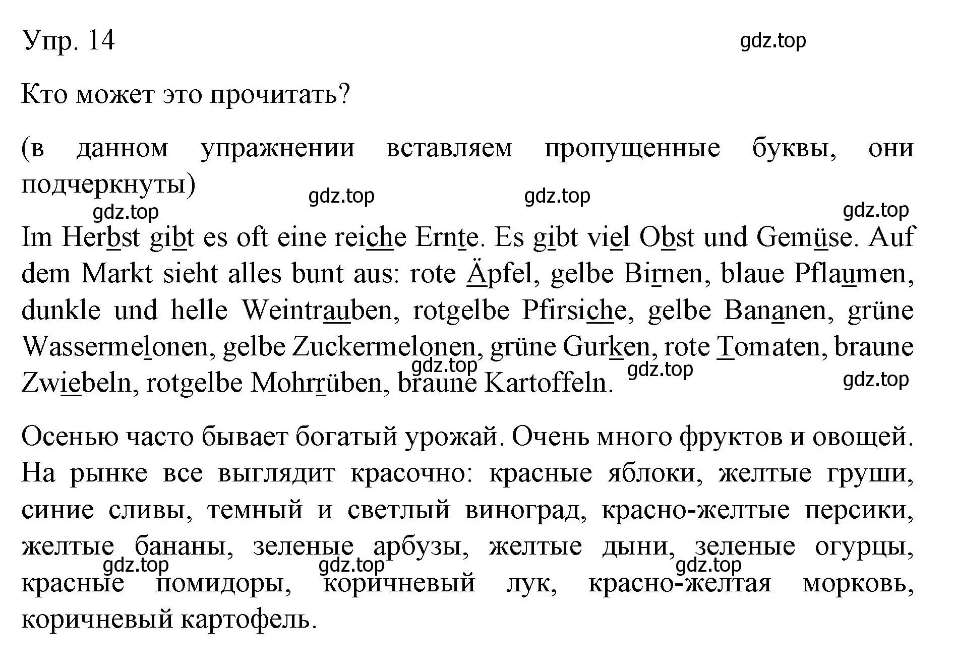 Решение номер 14 (страница 61) гдз по немецкому языку 6 класс Бим, Садомова, учебник 1 часть