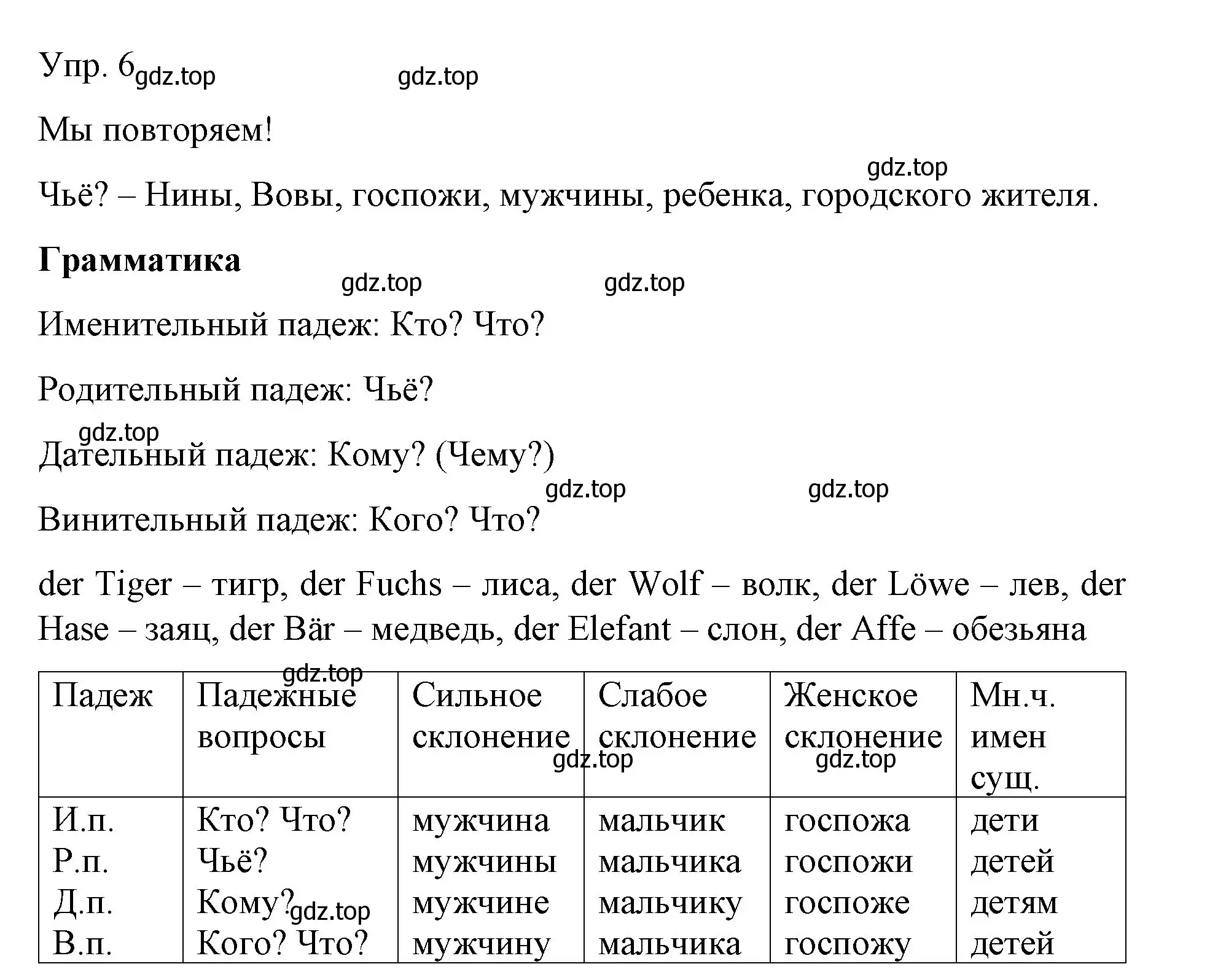 Решение номер 6 (страница 103) гдз по немецкому языку 6 класс Бим, Садомова, учебник 1 часть