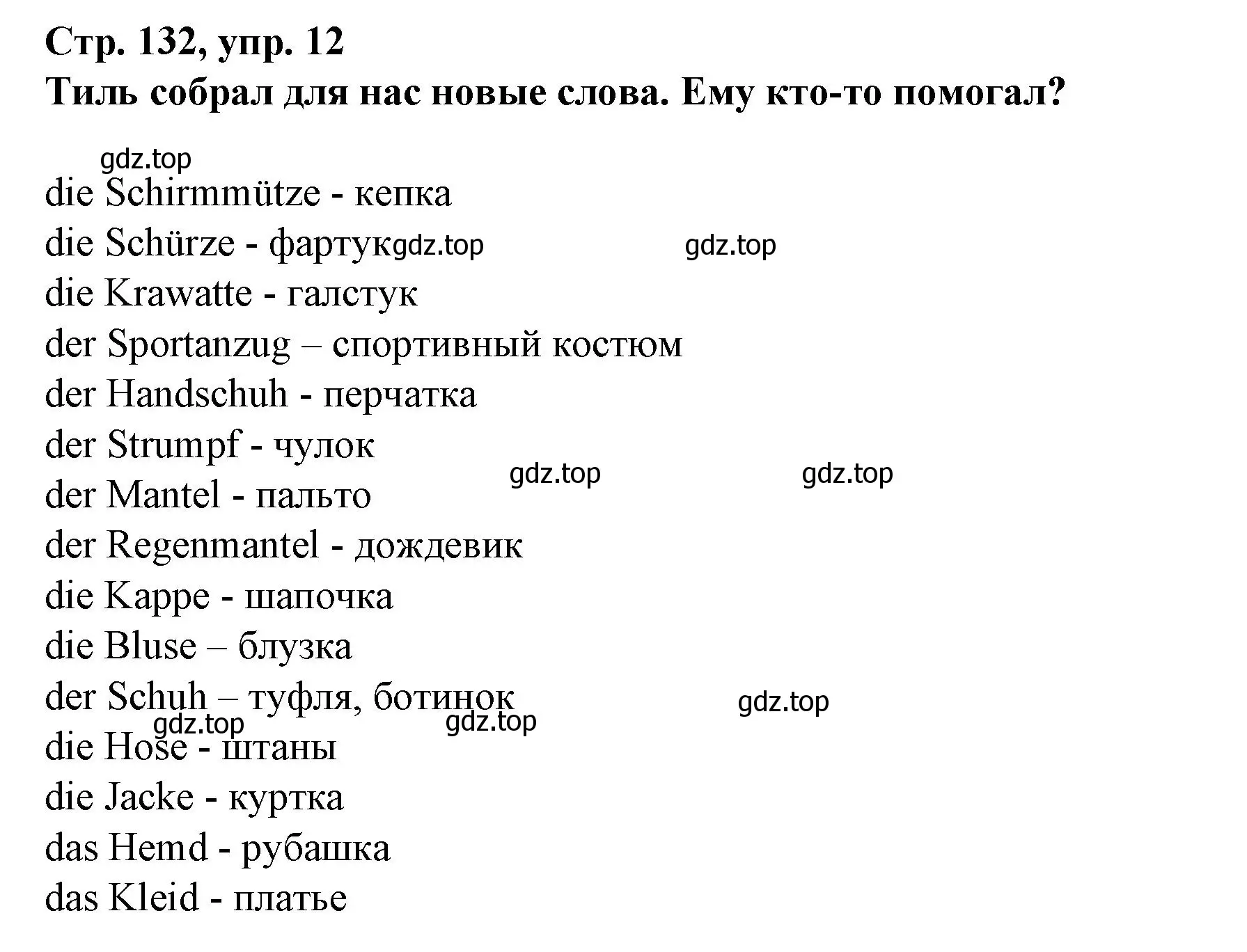 Решение номер 12 (страница 132) гдз по немецкому языку 6 класс Бим, Садомова, учебник 2 часть