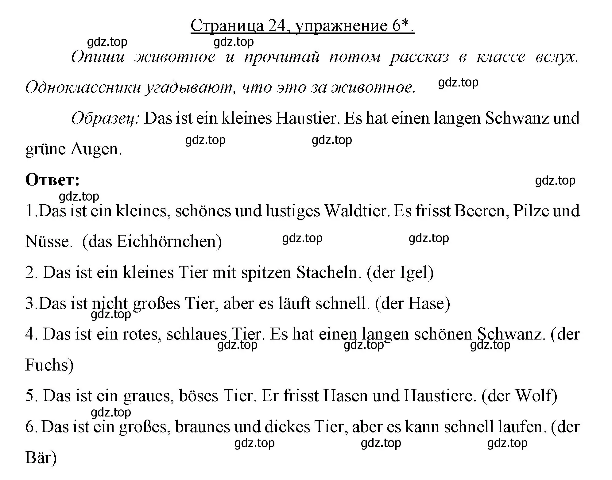 Решение номер 6 (страница 24) гдз по немецкому языку 7 класс Бим, Садомова, рабочая тетрадь