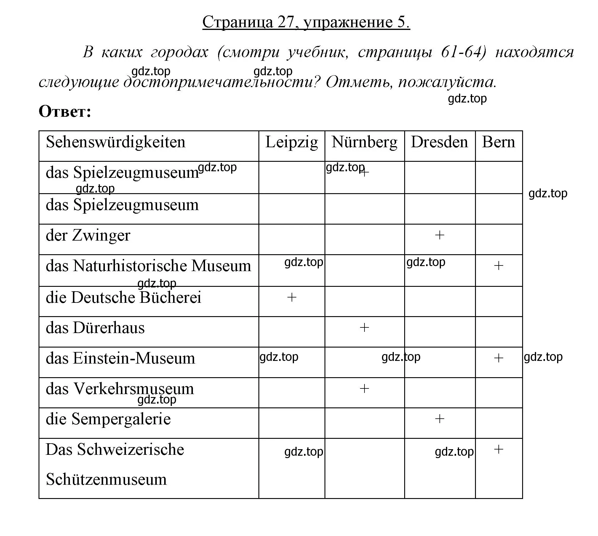 Решение номер 5 (страница 27) гдз по немецкому языку 7 класс Бим, Садомова, рабочая тетрадь