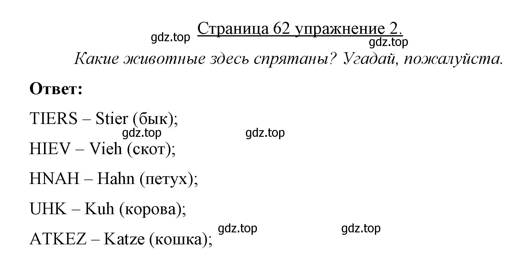 Решение номер 2 (страница 62) гдз по немецкому языку 7 класс Бим, Садомова, рабочая тетрадь