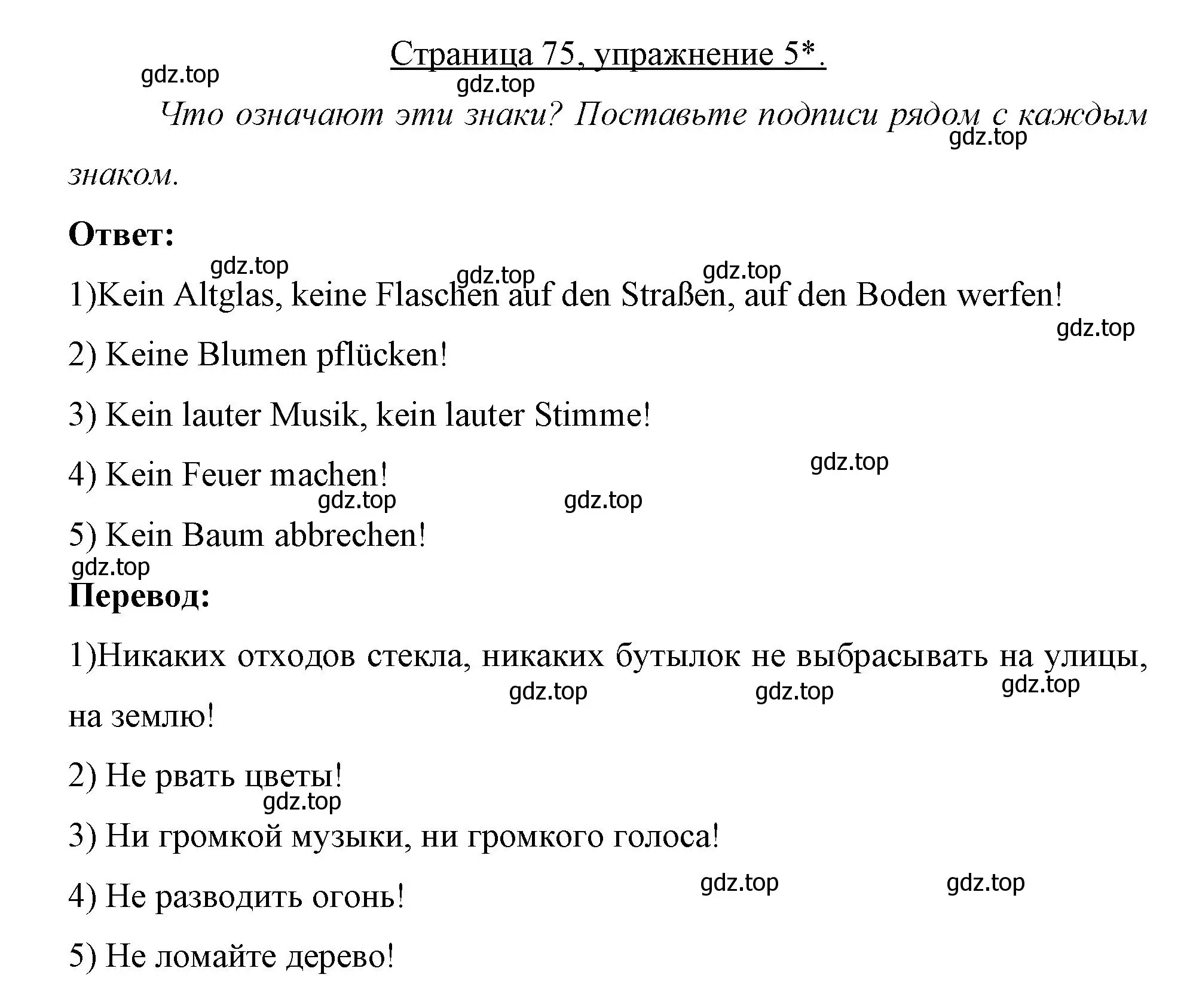 Решение номер 5 (страница 75) гдз по немецкому языку 7 класс Бим, Садомова, рабочая тетрадь