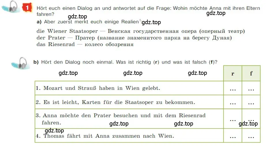 Условие номер 1 (страница 70) гдз по немецкому языку 7 класс Бим, Садомова, учебник