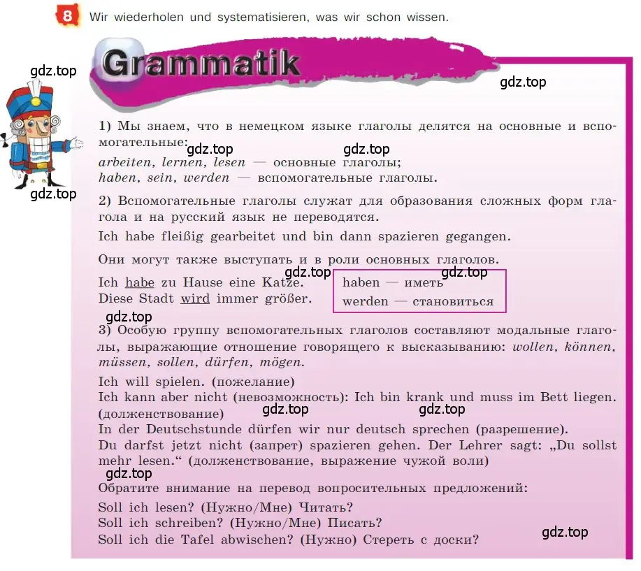 Условие номер 8 (страница 96) гдз по немецкому языку 7 класс Бим, Садомова, учебник