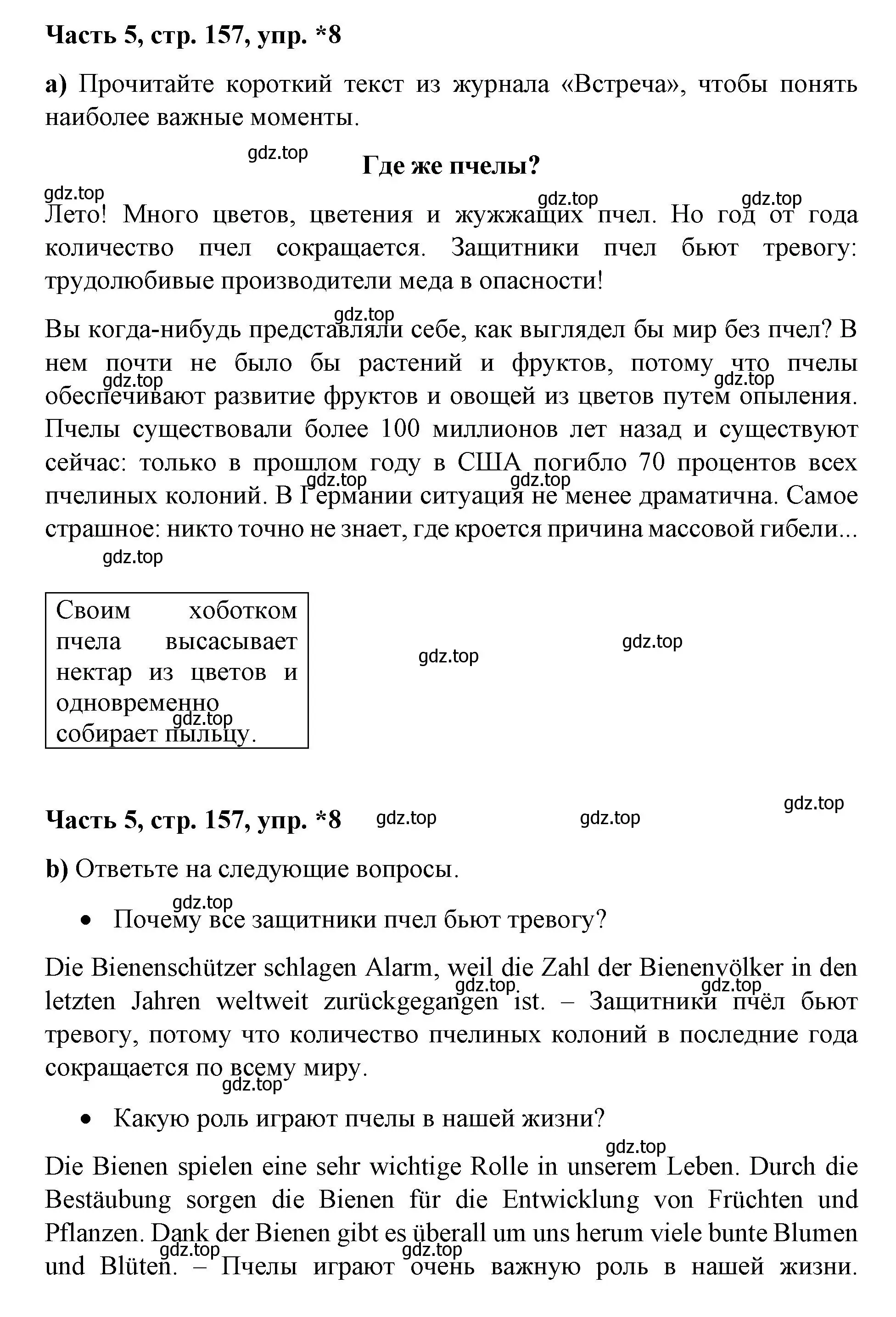 Решение номер 8 (страница 157) гдз по немецкому языку 7 класс Бим, Садомова, учебник