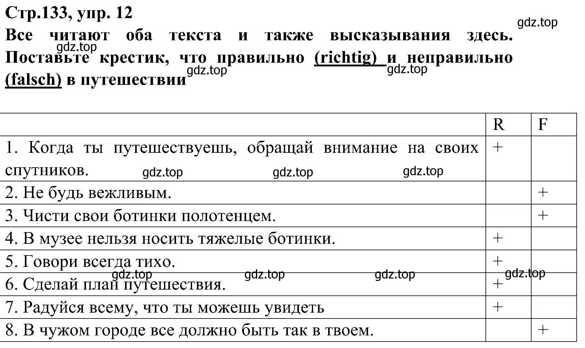 Решение номер 12 (страница 133) гдз по немецкому языку 8 класс Бим, Садомова, учебник