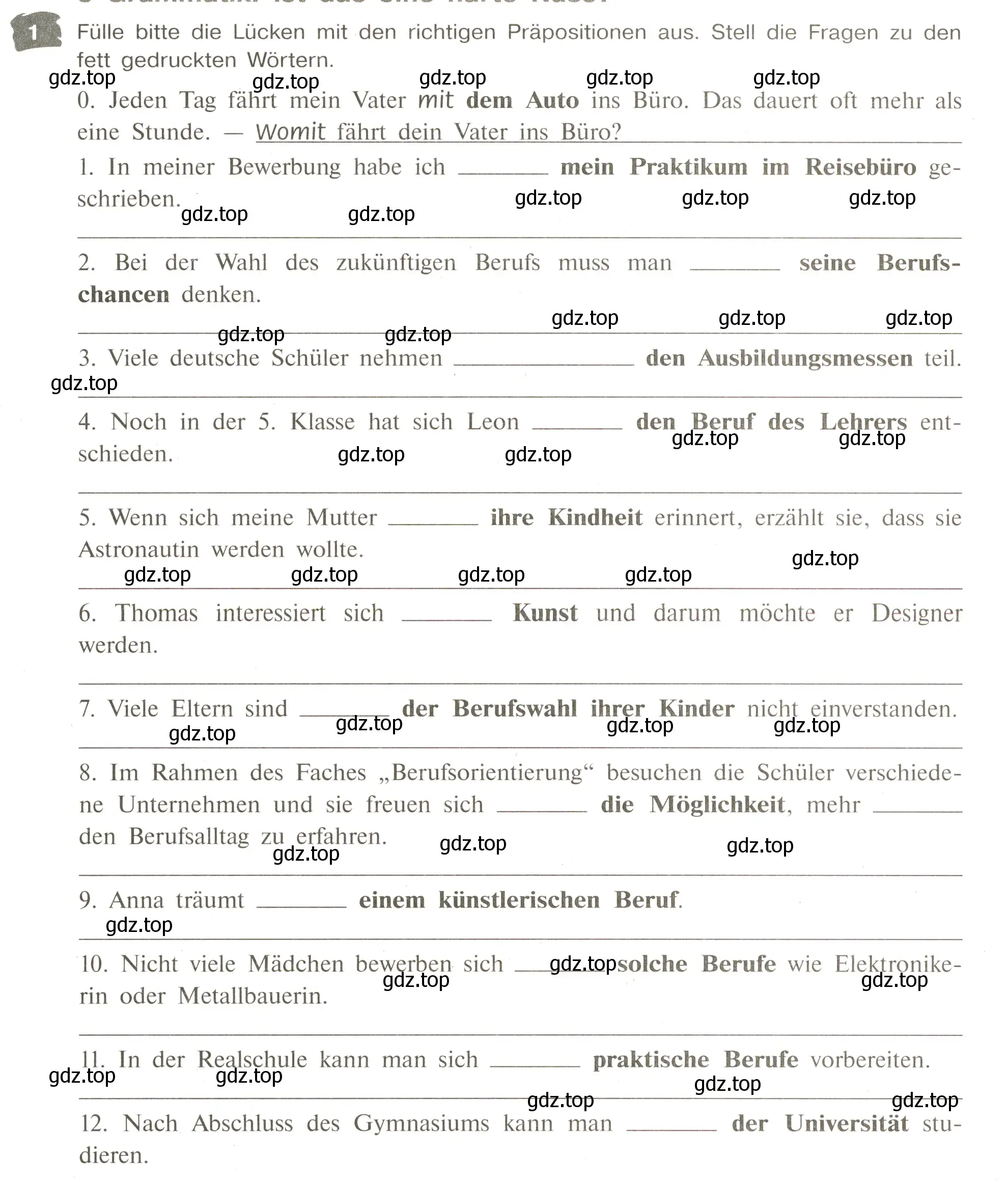 Условие номер 1 (страница 51) гдз по немецкому языку 9 класс Бим, Лытаева, рабочая тетрадь