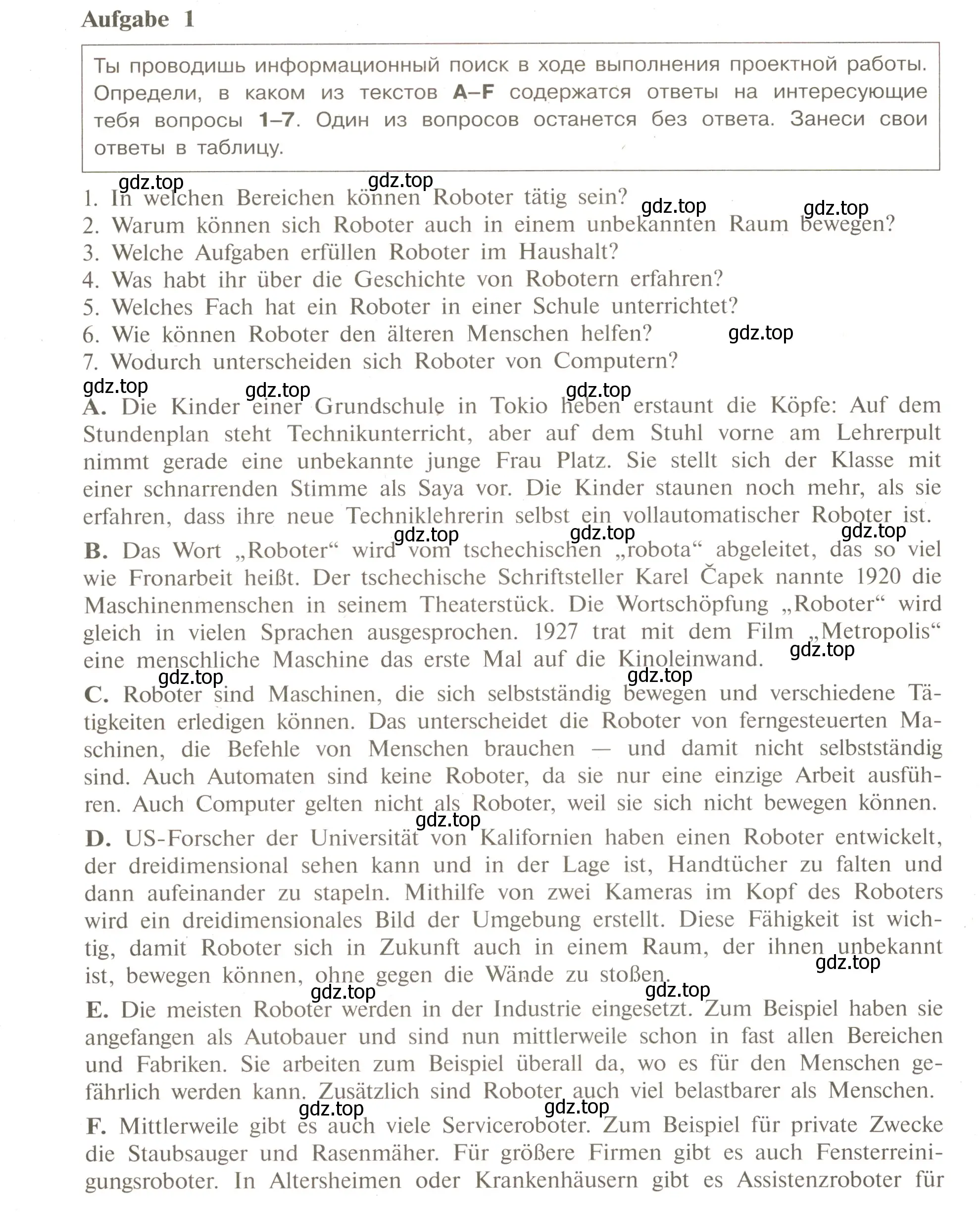 Условие номер 1 (страница 56) гдз по немецкому языку 9 класс Бим, Лытаева, рабочая тетрадь