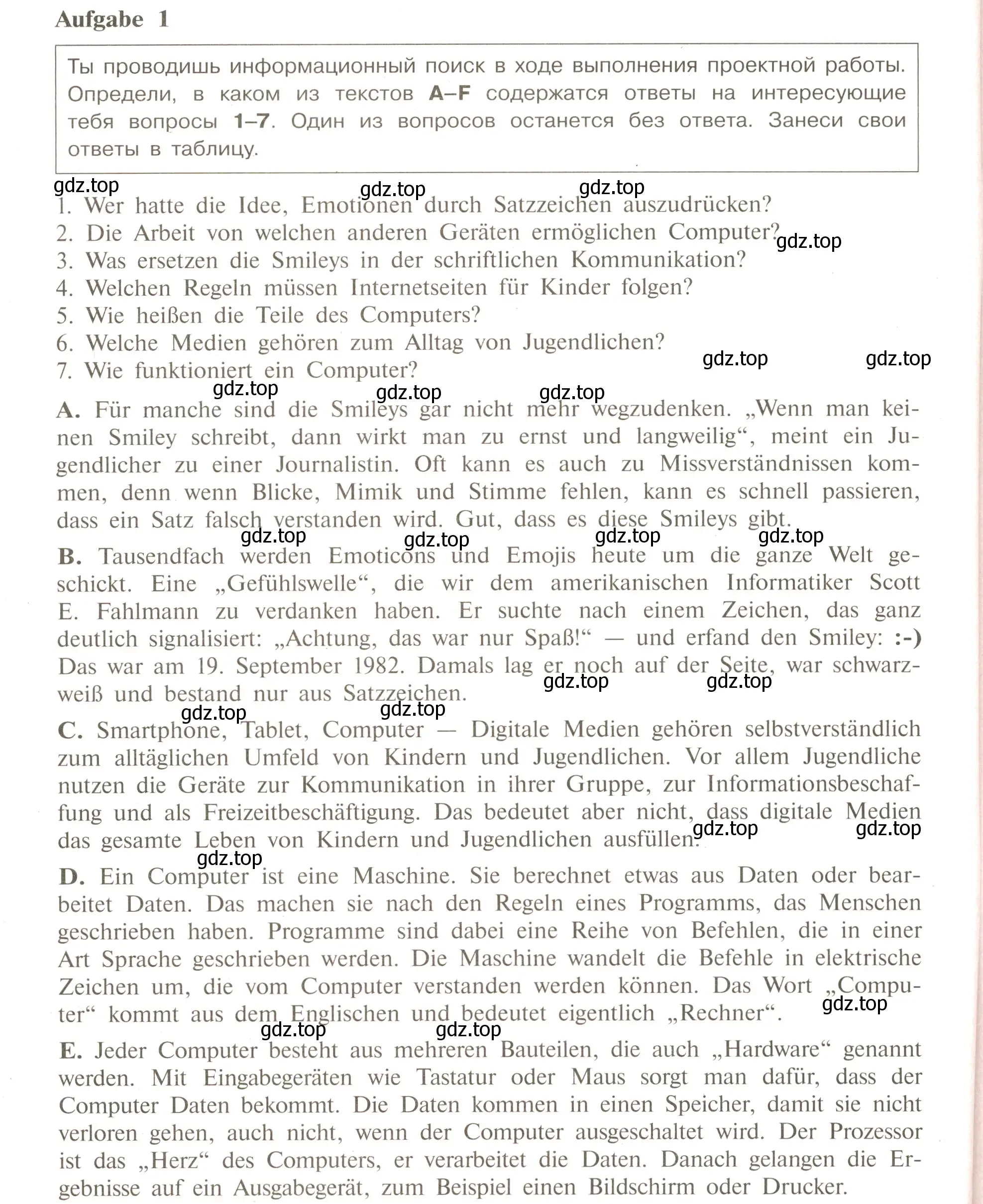 Условие номер 1 (страница 76) гдз по немецкому языку 9 класс Бим, Лытаева, рабочая тетрадь