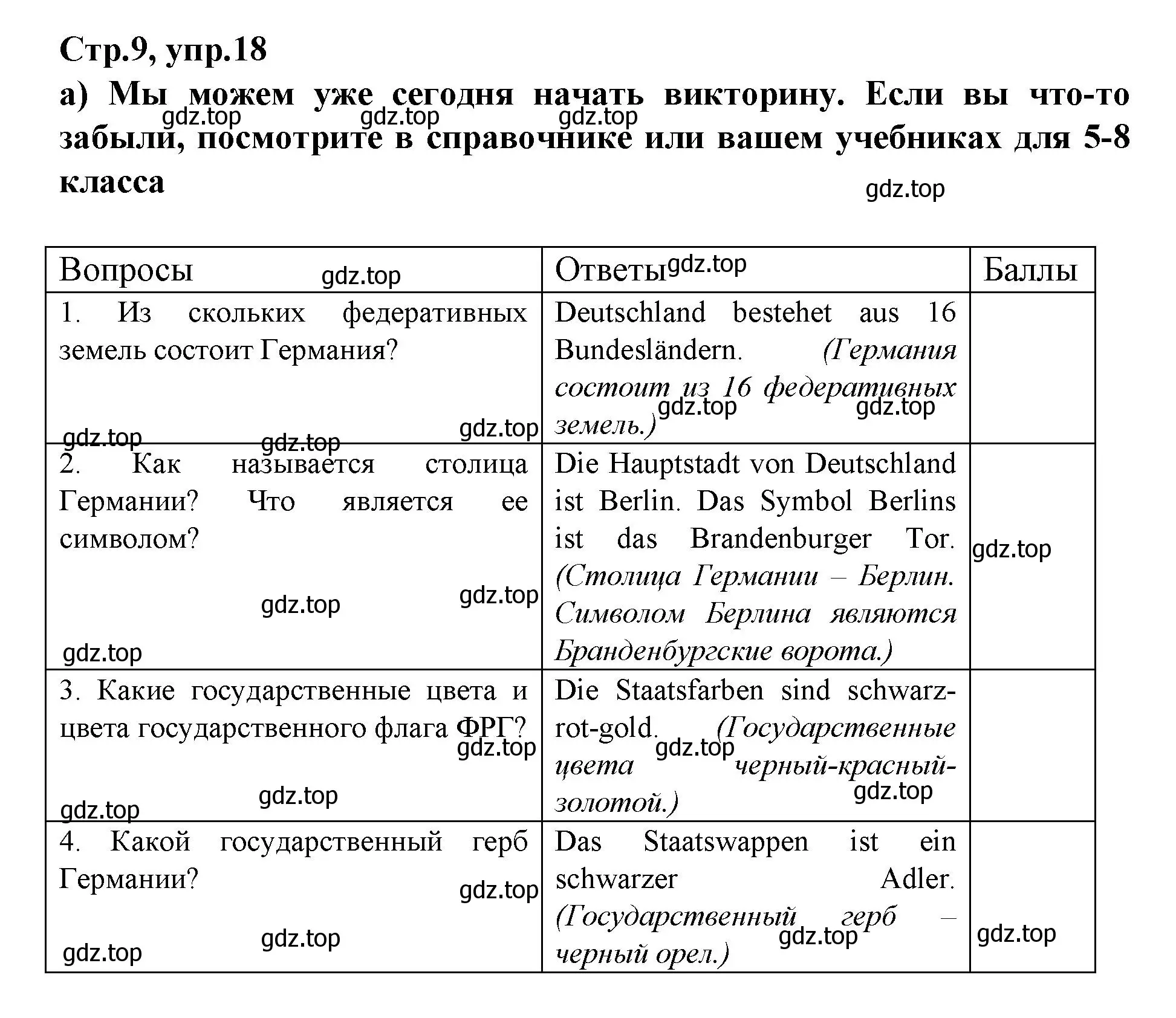 Решение номер 18 (страница 9) гдз по немецкому языку 9 класс Бим, Лытаева, рабочая тетрадь