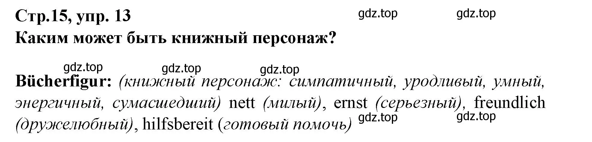 Решение номер 13 (страница 15) гдз по немецкому языку 9 класс Бим, Лытаева, рабочая тетрадь