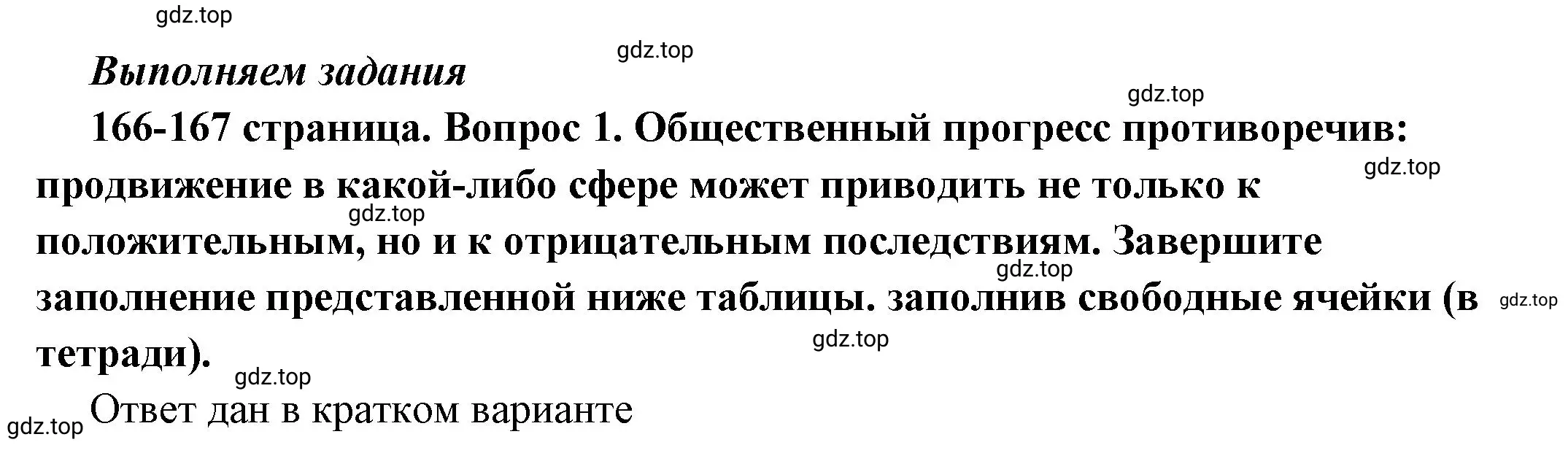 Решение номер 1 (страница 166) гдз по обществознанию 6 класс Боголюбов, учебник