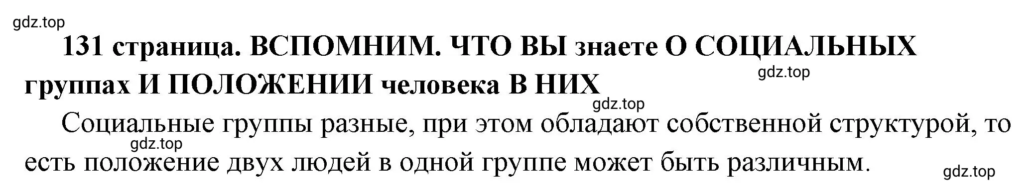 Решение 2.  Вспомним (страница 131) гдз по обществознанию 6 класс Боголюбов, учебник