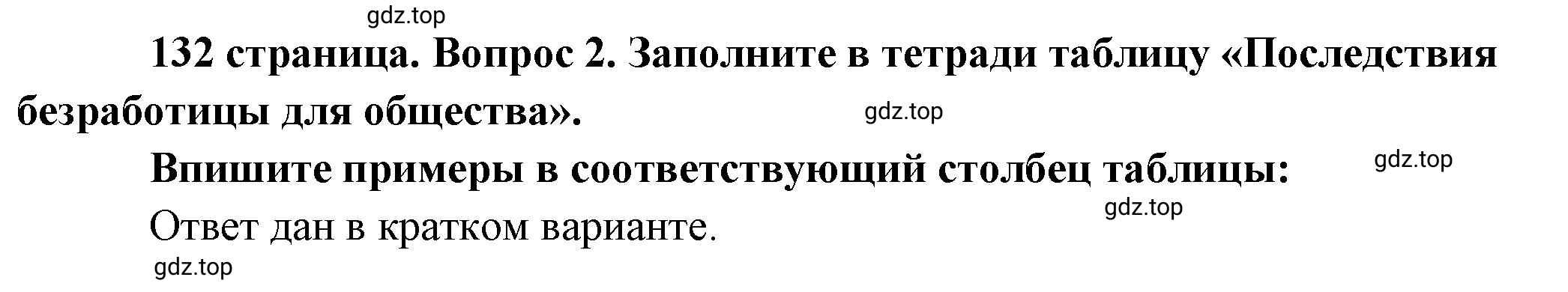 Решение 2. номер 2 (страница 132) гдз по обществознанию 8 класс Боголюбов, Городецкая, учебник