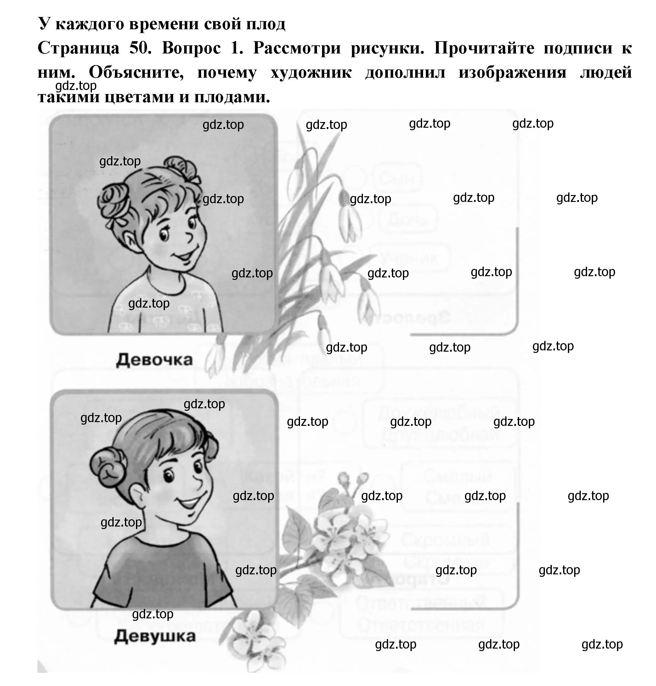 Решение номер 1 (страница 50) гдз по окружающему миру 1 класс Плешаков, Новицкая, рабочая тетрадь 2 часть