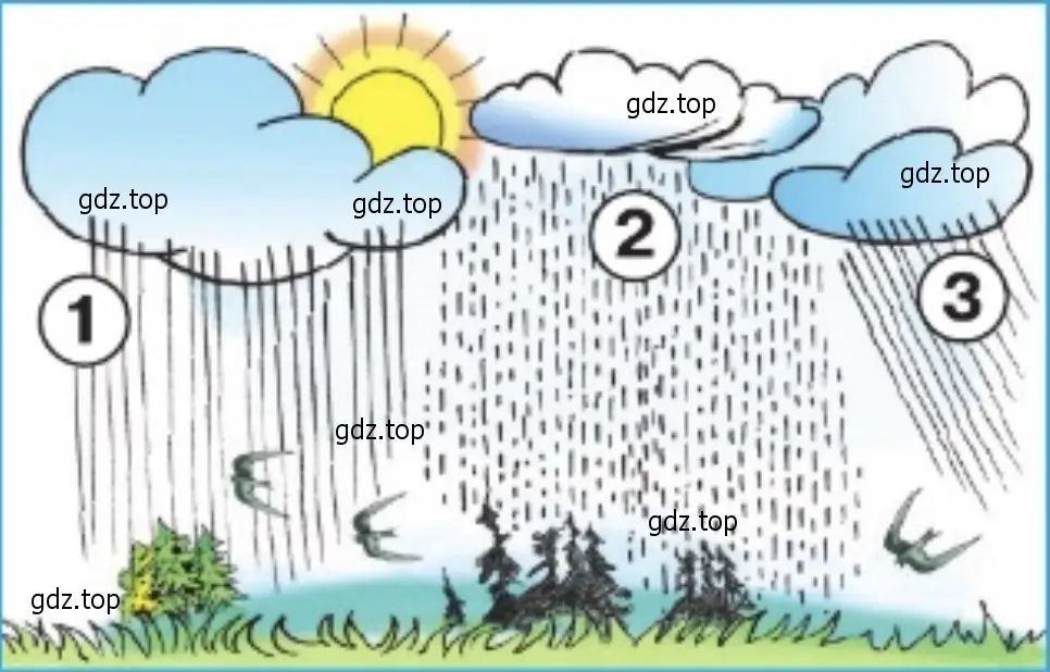 По этой картинке расскажите о дождях. - окружающий мир 1 класс Плешаков
