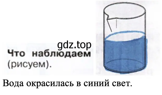 Вода окрасилась в синий свет. - окружающий мир 1 класс Плешаков