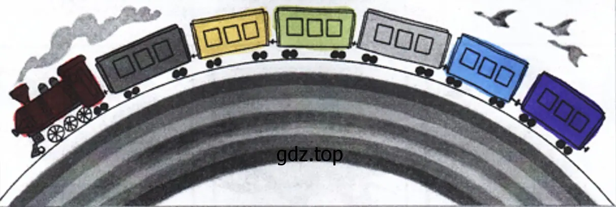Раскрась вагончики в соответствии с цветами радуги. - окружающий мир 1 класс Плешаков